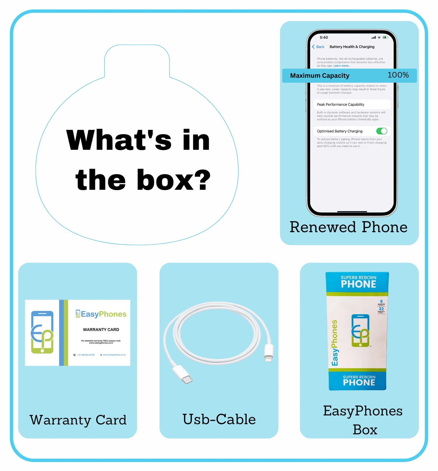 Apple iPhone 13 - Refurbished- Experience the quality of new-like condition with zero scratches. Backed by a 6-month warranty and 7-day replacement policy. Shop now at Easyphones!