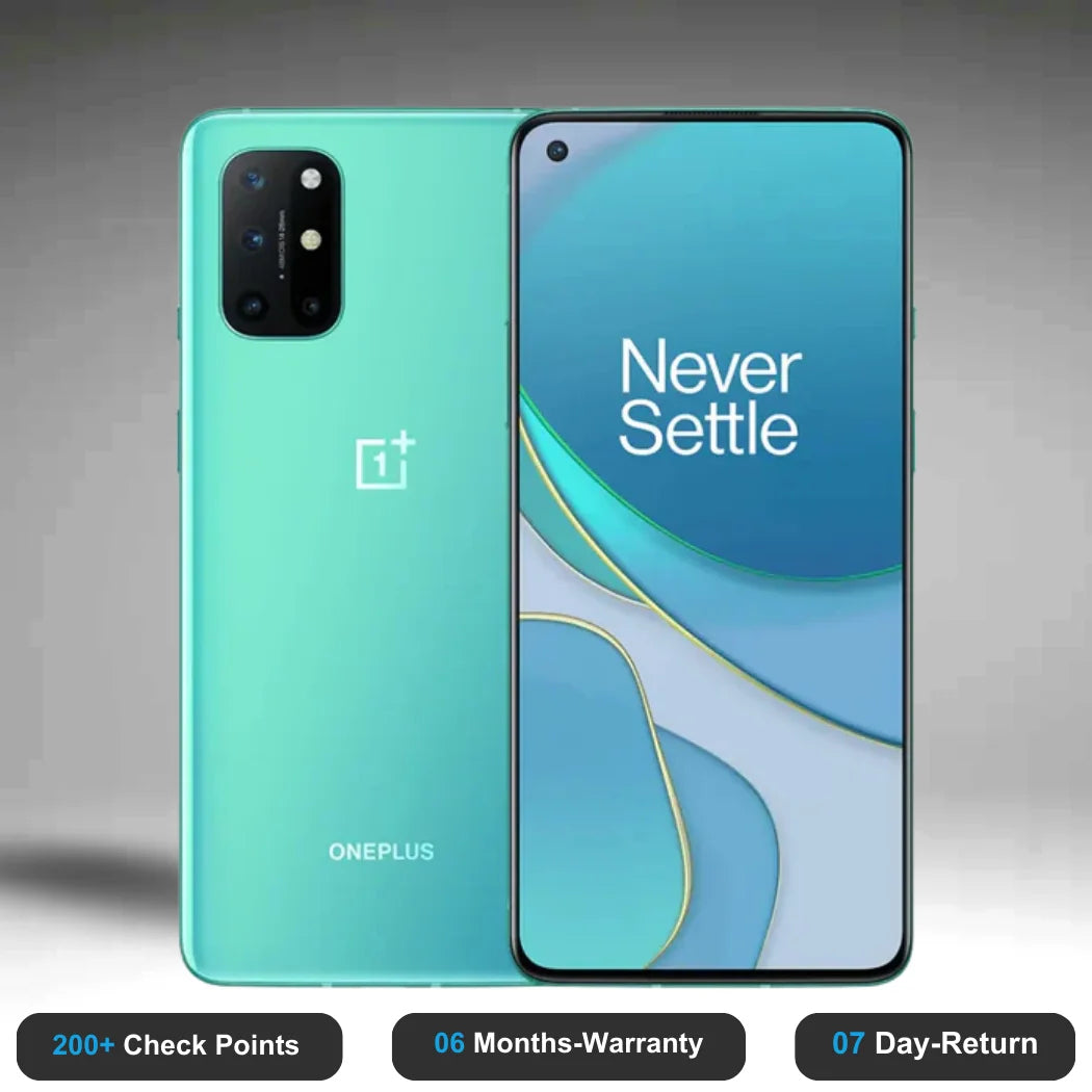 OnePlus 8T - Refurbished- Experience the quality of new-like condition with zero scratches. Backed by a 6-month warranty and 7-day replacement policy. Shop now at Easyphones!