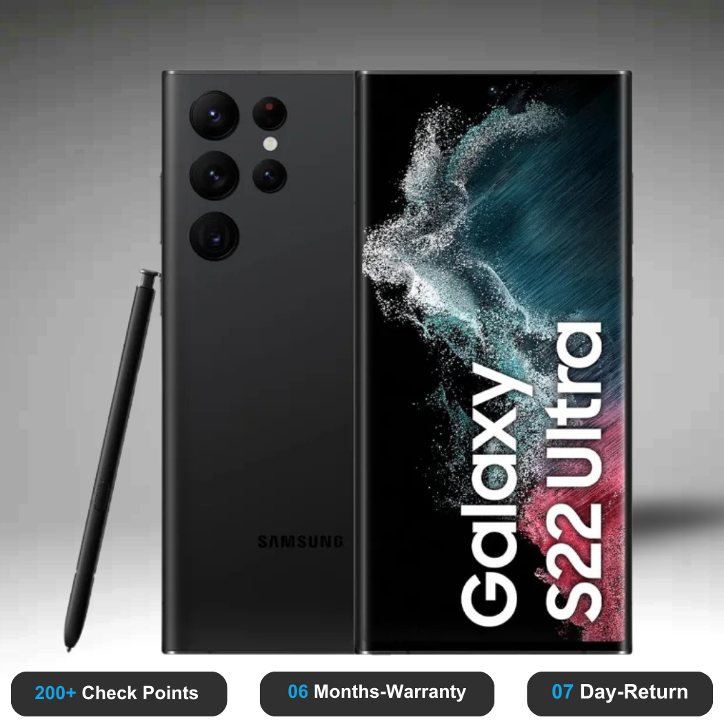 Samsung Galaxy S22 Ultra 5G - Refurbished- Experience the quality of new-like condition with zero scratches. Backed by a 6-month warranty and 7-day replacement policy. Shop now at Easyphones!