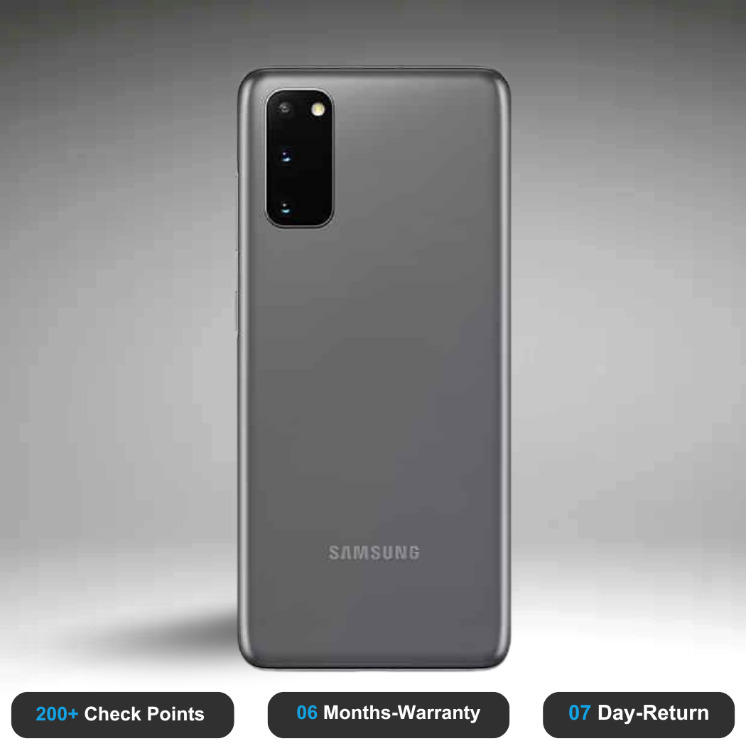 Samsung Galaxy S20 - Refurbished- Experience the quality of new-like condition with zero scratches. Backed by a 6-month warranty and 7-day replacement policy. Shop now at Easyphones!