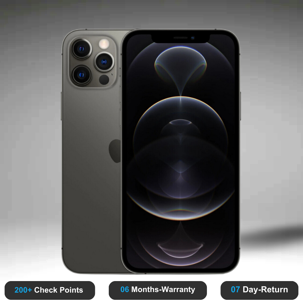 Apple iPhone 12 Pro Max - Refurbished- Experience the quality of new-like condition with zero scratches. Backed by a 6-month warranty and 7-day replacement policy. Shop now at Easyphones!