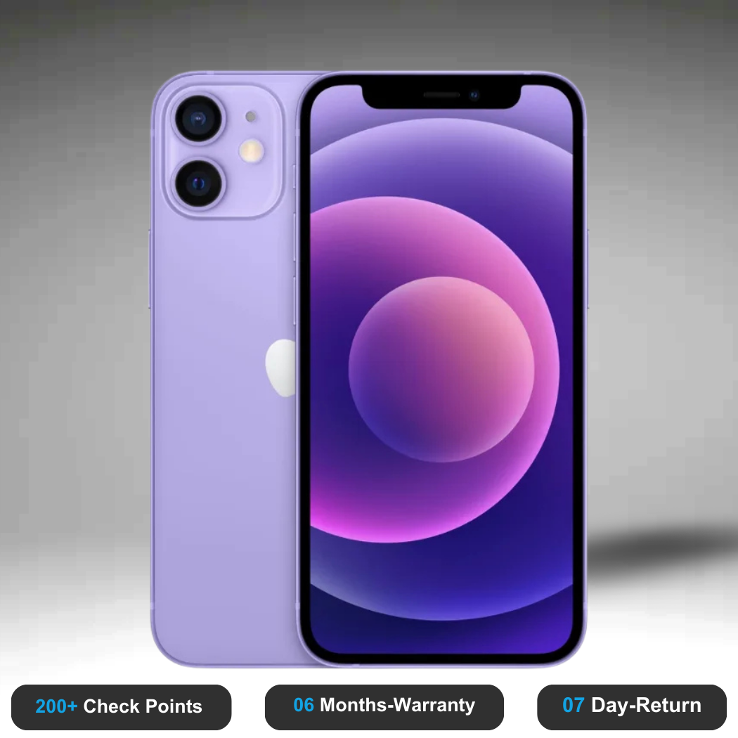 Apple iPhone 12 Mini - Refurbished- Experience the quality of new-like condition with zero scratches. Backed by a 6-month warranty and 7-day replacement policy. Shop now at Easyphones!