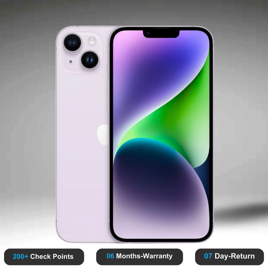 Apple iPhone 14 Plus - Refurbished- Experience the quality of new-like condition with zero scratches. Backed by a 6-month warranty and 7-day replacement policy. Shop now at Easyphones!