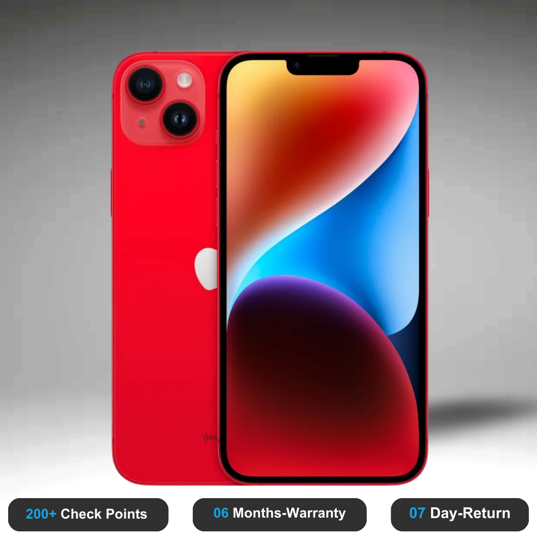 Apple iPhone 14 Plus - Refurbished- Experience the quality of new-like condition with zero scratches. Backed by a 6-month warranty and 7-day replacement policy. Shop now at Easyphones!