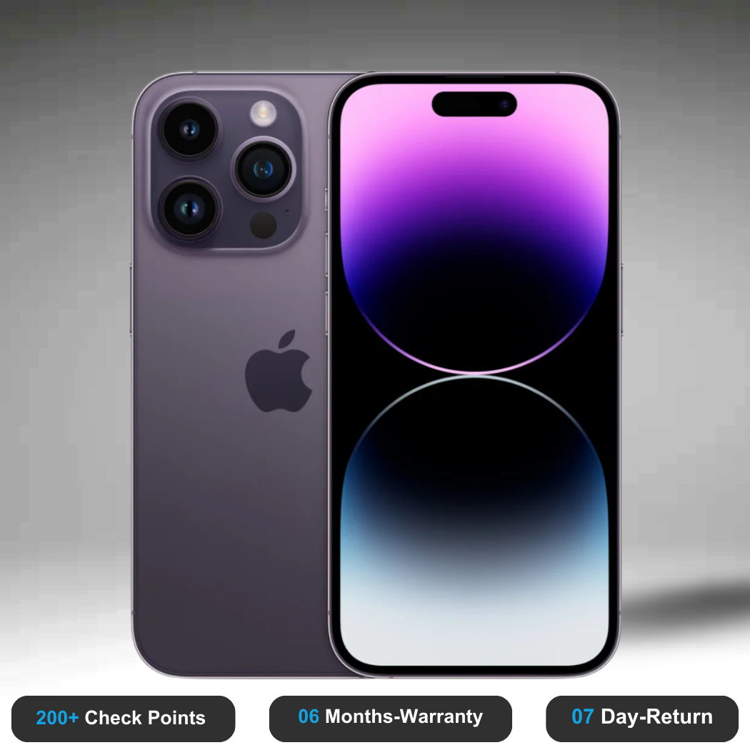 Apple iPhone 14 pro Max - Refurbished- Experience the quality of new-like condition with zero scratches. Backed by a 6-month warranty and 7-day replacement policy. Shop now at Easyphones!
