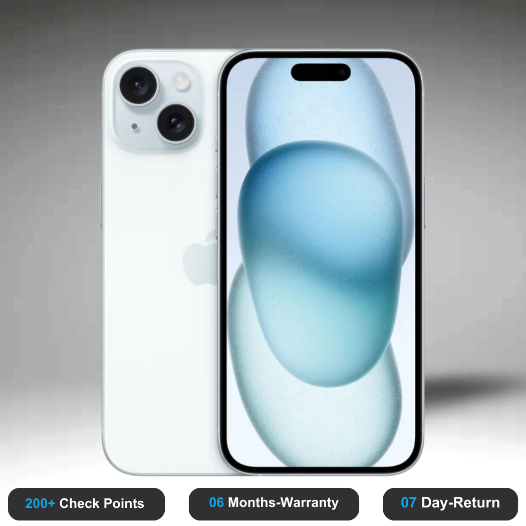 Apple iPhone 15 Plus - Refurbished- Experience the quality of new-like condition with zero scratches. Backed by a 6-month warranty and 7-day replacement policy. Shop now at Easyphones!
