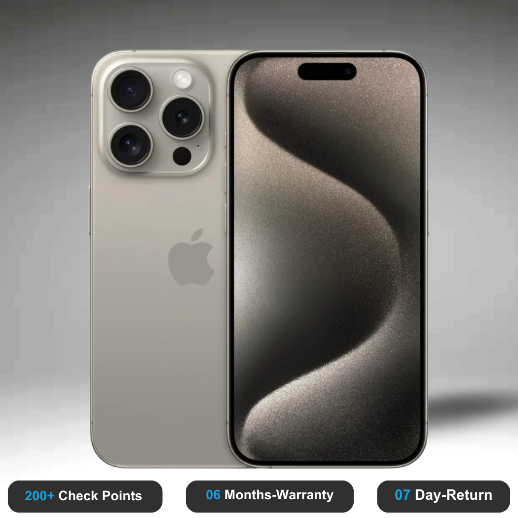 Apple iPhone 15 Pro Max - Refurbished- Experience the quality of new-like condition with zero scratches. Backed by a 6-month warranty and 7-day replacement policy. Shop now at Easyphones!