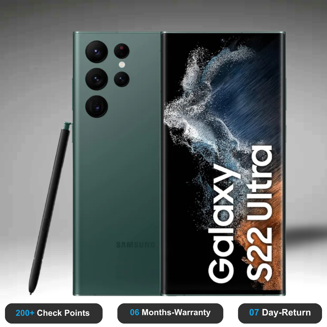 Samsung Galaxy S22 Ultra 5G - Refurbished- Experience the quality of new-like condition with zero scratches. Backed by a 6-month warranty and 7-day replacement policy. Shop now at Easyphones!